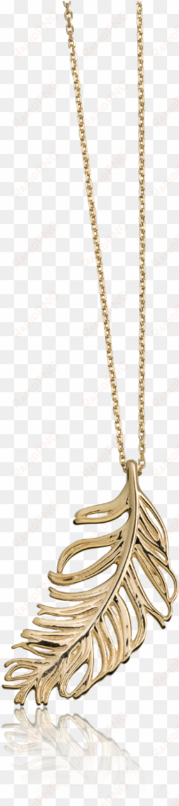 feather design pendant in 14k yellow gold - pendant