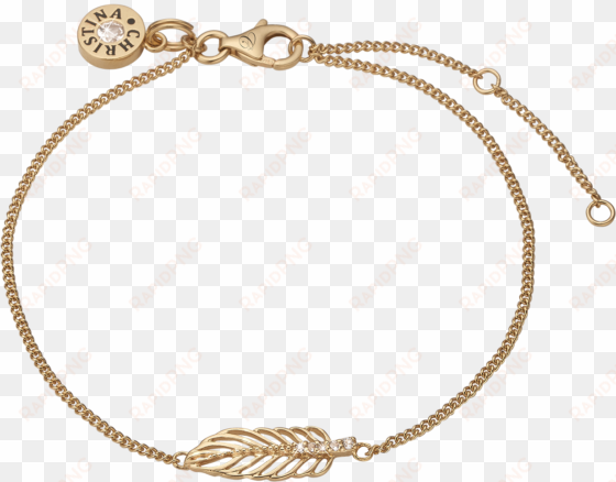 feather, gold plated bracelet with 6 topazes - christina jewelry & watches - black onyx armbånd