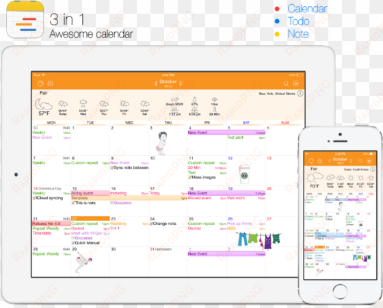 Feature Of Awesome Calendar - Calendar App Ipad Pro transparent png image