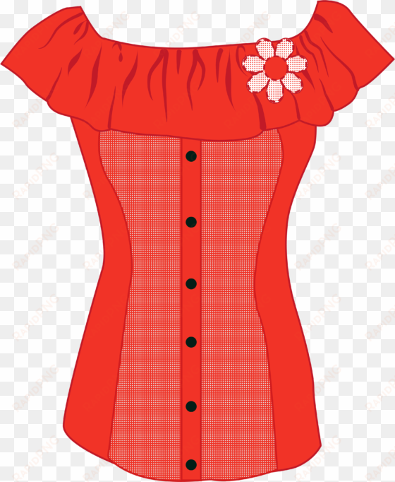 female red top png clipart - clothing