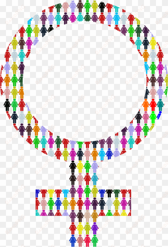 female symbol multicolor clipart - gender symbol