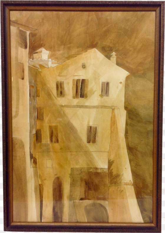 fenninger style architectural watercolor on paper on - picture frame