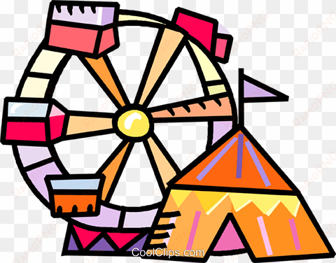 ferris wheel and a circus tent royalty free vector - rueda de la fortuna png