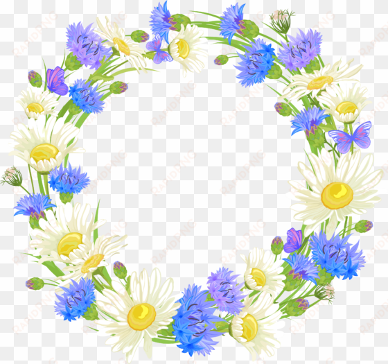 field flowers wreath png clipart - personalized floral pendant necklace, saying pendant,