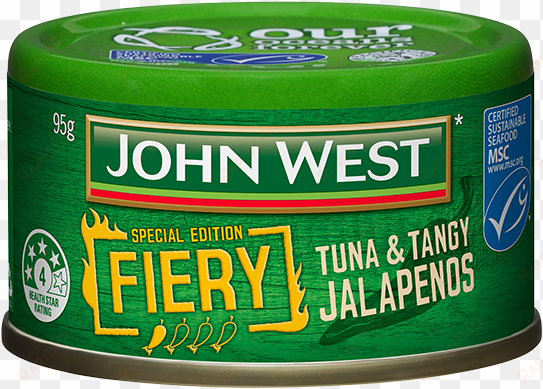 fiery tuna and tangy jalapeno 95g - john west fiery jalapeno tuna 95g