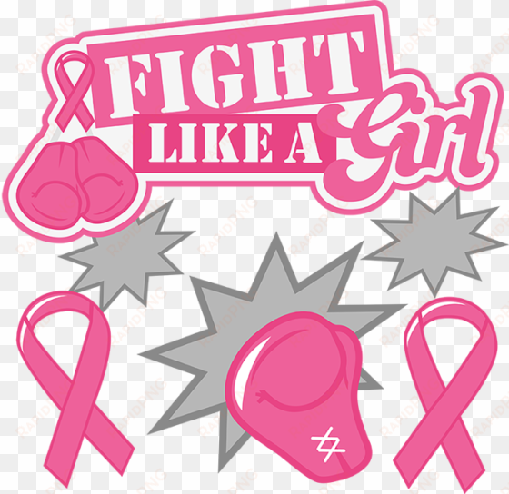 fight like a girl svg cancer awareness scrapbook files - pink boxing gloves fight like a girl