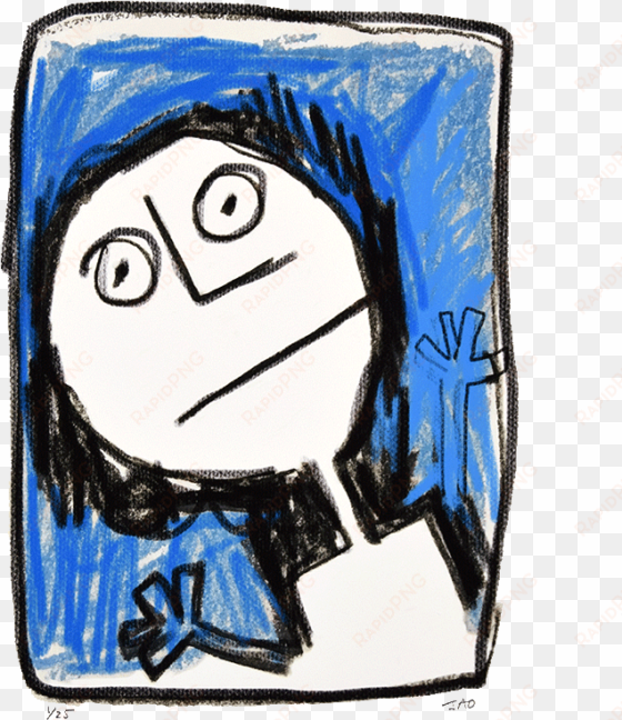 figure on blue - cartoon