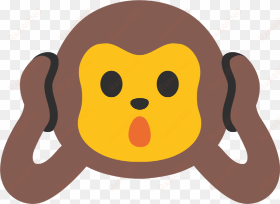 File Emoji U F Monkey Ears Png Vector Transpa Library - Hear No Evil Monkey transparent png image