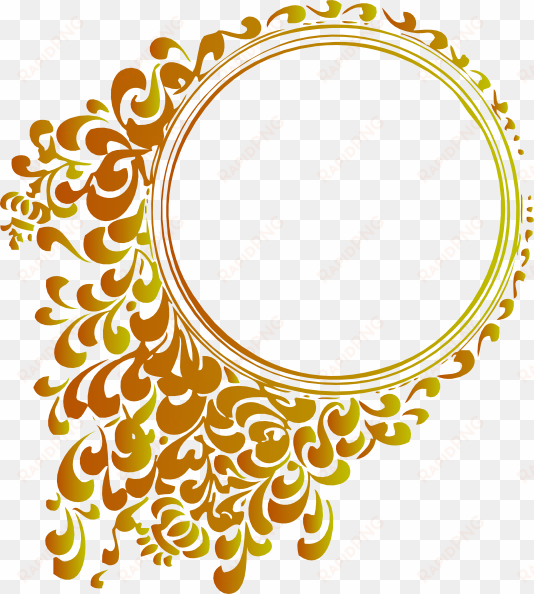 filigree clipart yellow - round vector designs png