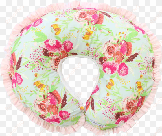 Fiona's Ruffle Nursing Pillow Cover In Blue And Pink transparent png image