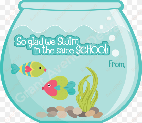Fish Bowl Clipart Valentine - Valentine Cards Fish Bowl transparent png image