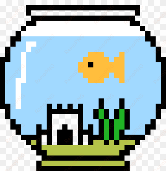 fish bowl with larry inside - pesca pixel art