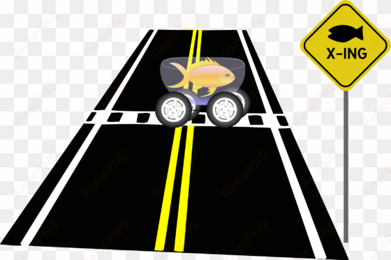 fish crossing png transparent library - crossing a road clipart