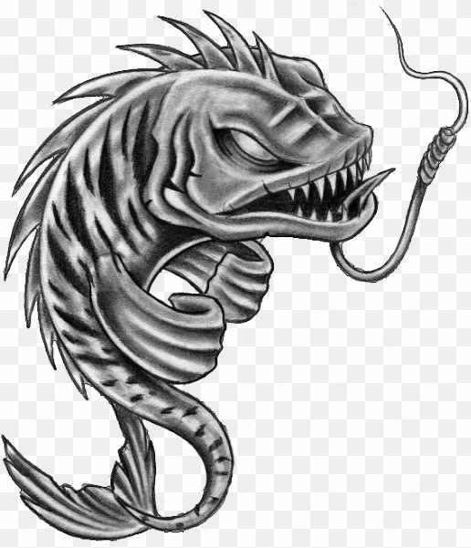 fish skeleton pisces tattoos stencil photo - fish skeleton tattoos black and grey