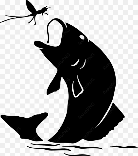 fishing clipart largemouth bass - fish jumping out of water silhouette