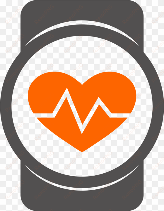 fitness tracker with heart and heart line - fitness tracker icon png