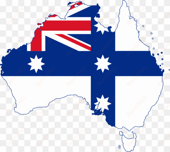 flag map of australia - australian flag before federation