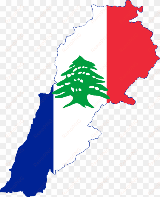 flag map of french lebanon - lebanon capital city map