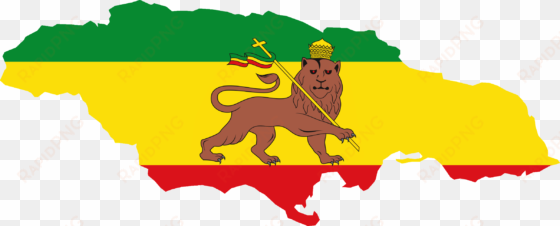 flag map of jamaica - ethiopia flag map