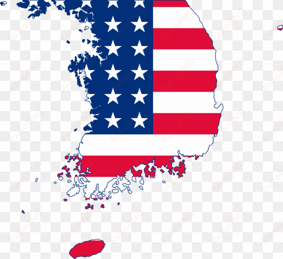 flag map of united states military government of korea - united states of korea