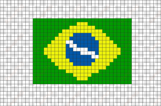 flag of brazil pixel art from brikbook - brasil pixel art