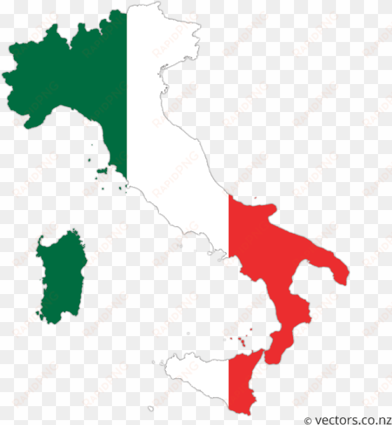 flag vector map of italy - italy map vector