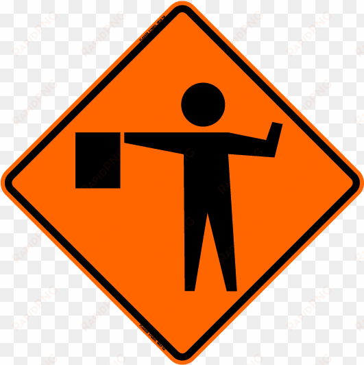 flagger symbol - ahead sign