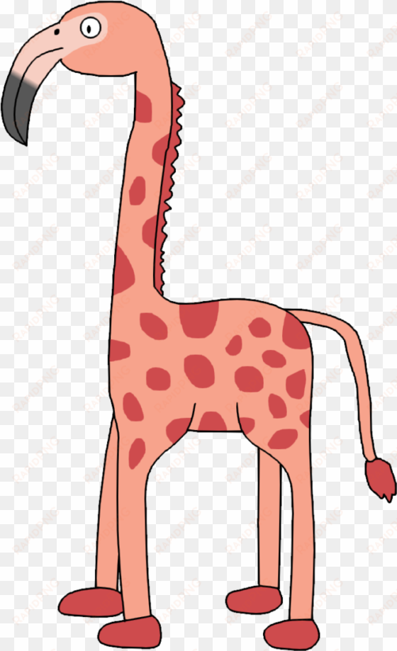 flamingo giraffe by k45mm d9ryxhs mixed animals - drawing