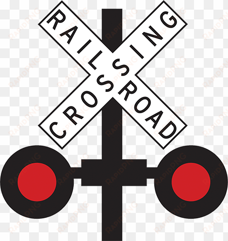 flashing red light signals - stop sign railroad crossing