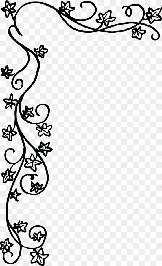 , , - floral border black and white