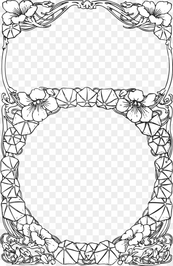 floral border border frame - png floral round frame black and white