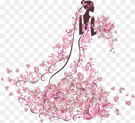 floral bride free vector download - bride png