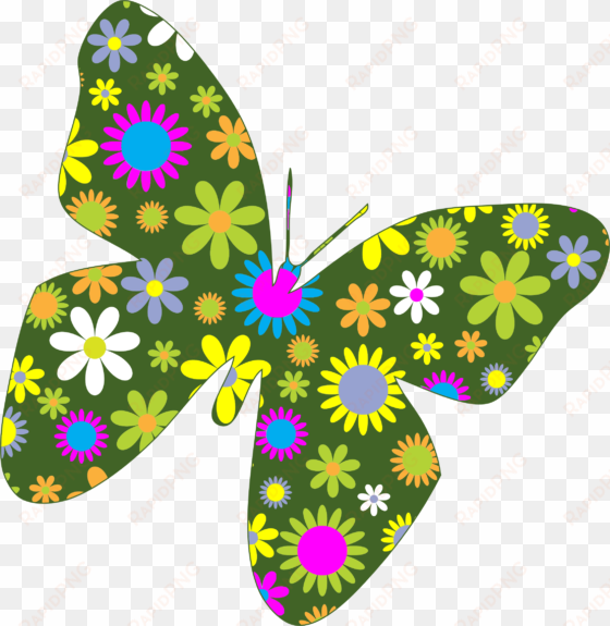 floral clipart butterfly - clipart flowers and butterflies png
