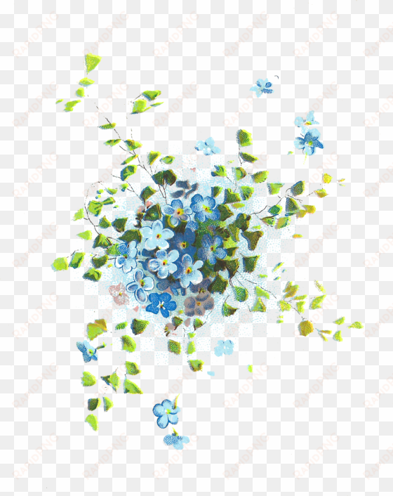 floral clipart small flower - blue flower clip art free