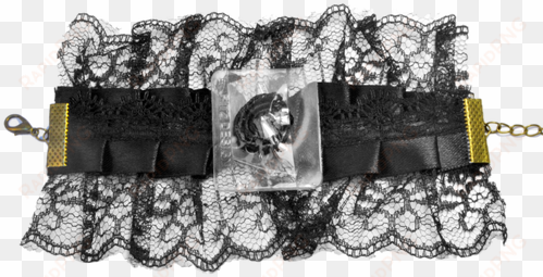 floral corsage bracelet - floral corsage bracelet - black lace - vintage lace