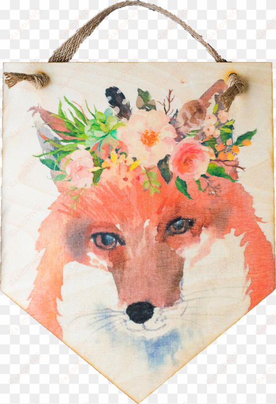 floral fox - bull skull on floral poster print by tara moss