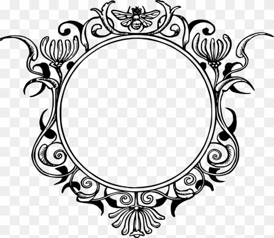 floral frame - round vintage frame png