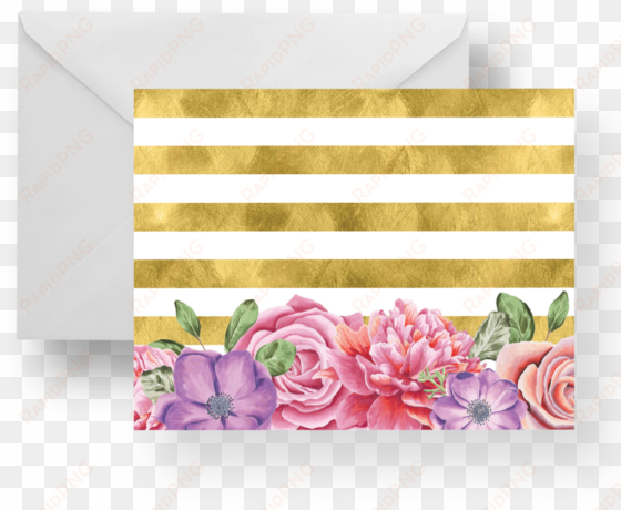 floral gold stripes note card set - lavender purple watercolors flower closeup tote bag,