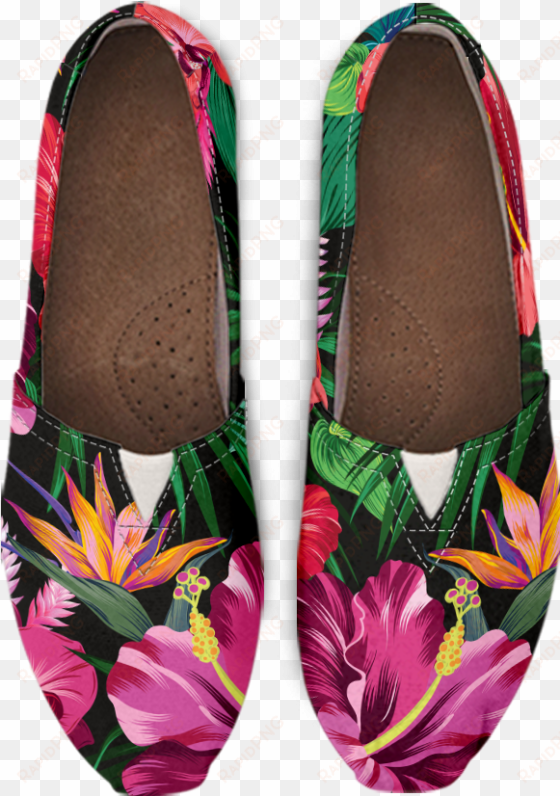 floral hibiscus hawaiian tropical flower women casual - shoe