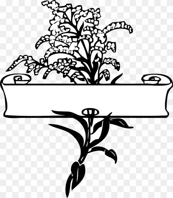 floral line drawings - scroll clip art