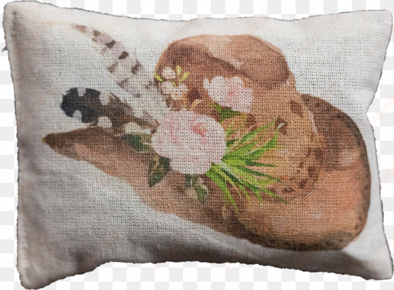 floral watercolor hat - cushion