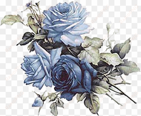 flores vintage azul png - vintage blue flowers png
