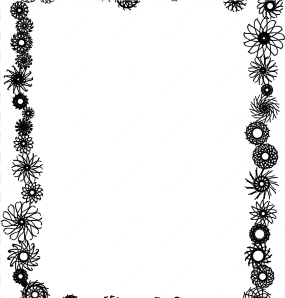 flower border black and white png - border cliparts black and white