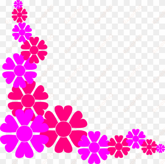 Flower Border For Girls Clip Art At Clker - Pink Flowers Border Clip Art transparent png image