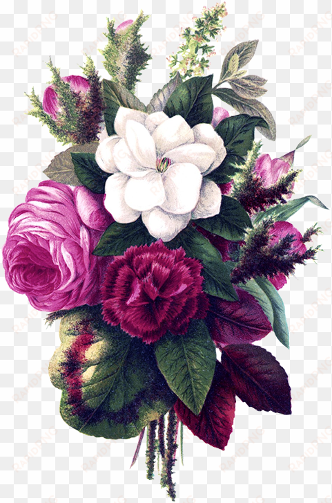 flower bouquet pink flowers - watercolor border flower background