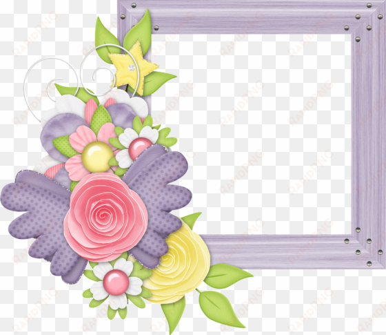 flower clipart frame design - cute photo frame design