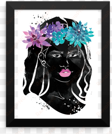 Flower Crown Long Hair - Picture Frame transparent png image