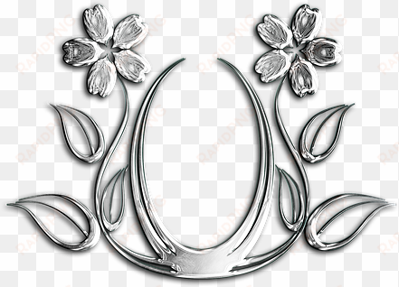 flower metal flourish texture graphic deco - floral silver png
