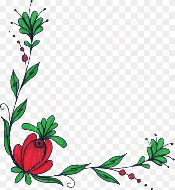 flower outline png download - creative artistic border designs