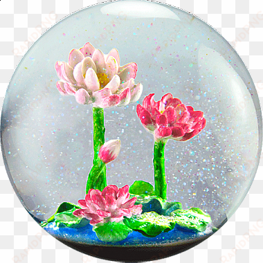 flower snow globe - flowers in snow globes